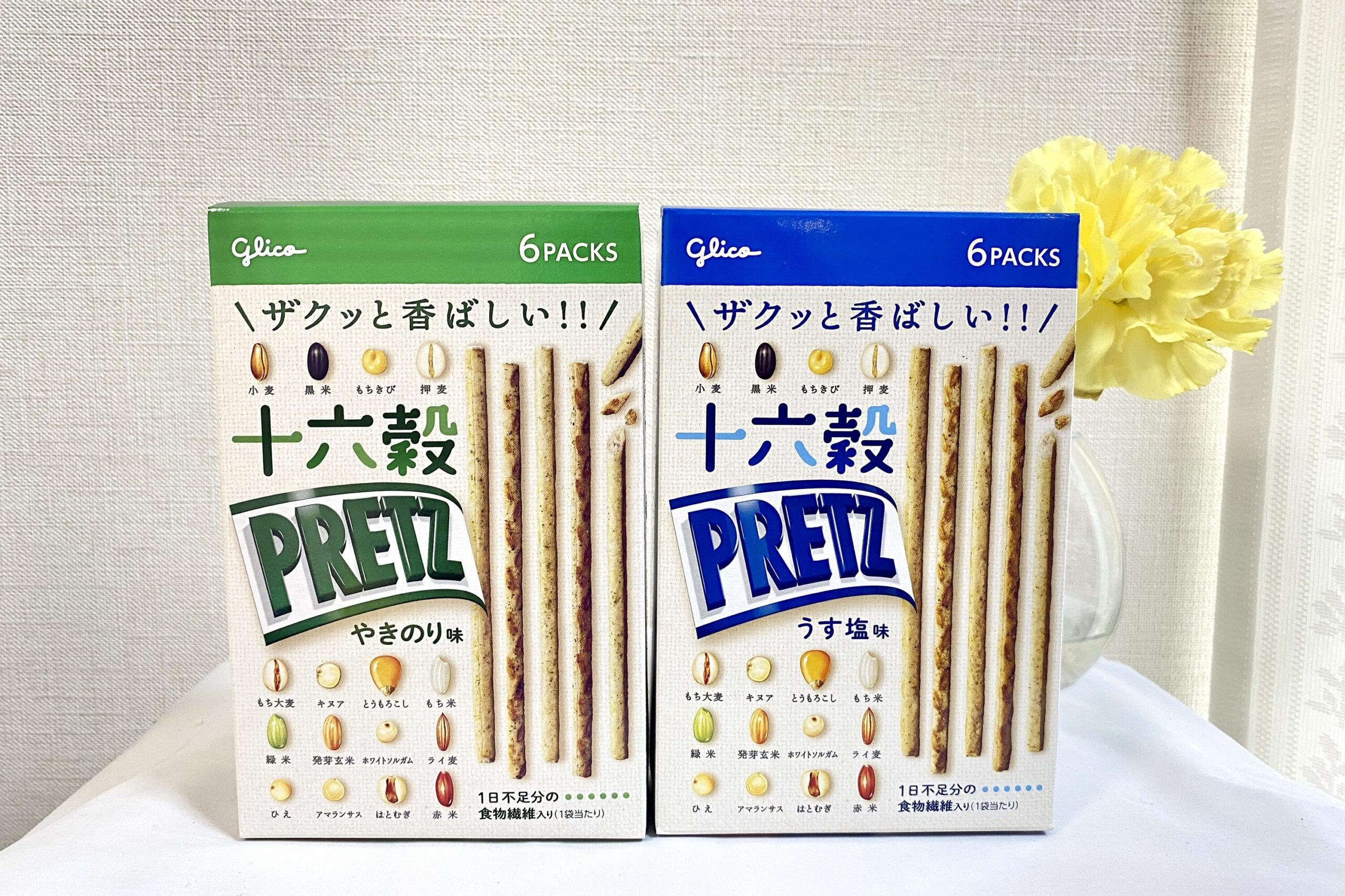 十六穀プリッツ」のうす塩・焼きのり味はザク感が最高！ しかも50kcal